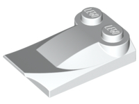 White Slope, Curved 3 x 2 x 2/3 with 2 Studs, Wing End