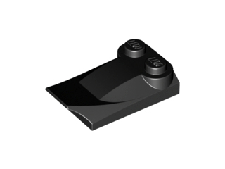 Black Slope, Curved 3 x 2 x 2/3 with 2 Studs, Wing End