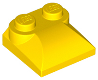 Yellow Slope, Curved 2 x 2 x 2/3 with 2 Studs and Curved Sides