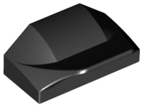 Black Slope, Curved 1 x 2 x 2/3 Wing End