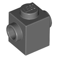 Dark Bluish Gray Brick, Modified 1 x 1 with Studs on 2 Sides, Opposite