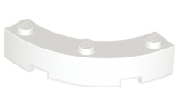 White Brick, Round Corner 4 x 4 Macaroni with 3 Studs