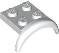White Vehicle, Mudguard 3 x 3 x 1 with Arch Round