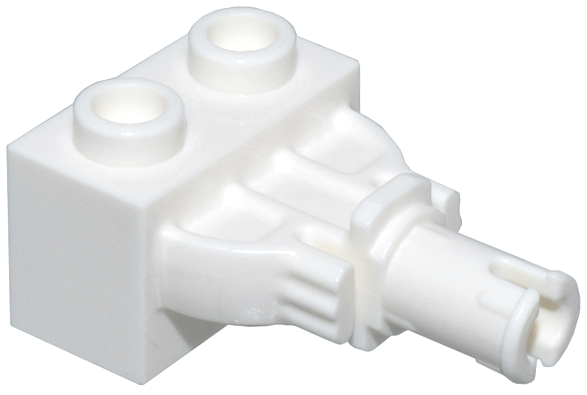 White Technic, Brick Modified 1 x 2 with Rotation Joint Pin