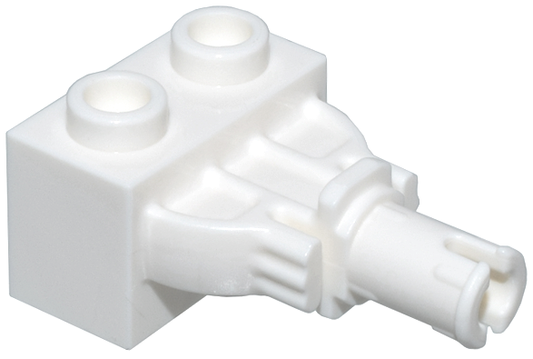 White Technic, Brick Modified 1 x 2 with Rotation Joint Pin