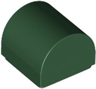 Dark Green Slope, Curved 1 x 1 x 2/3 Double