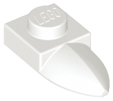White Plate, Modified 1 x 1 with Tooth Horizontal