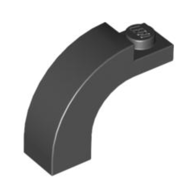Black Arch 1 x 3 x 2 Curved Top