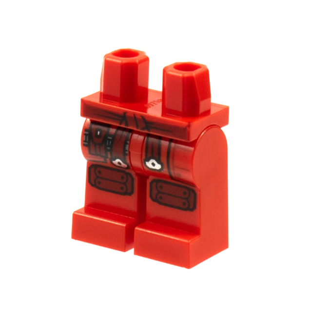 Red Hips and Legs with Dark Red Sash, Pouch, and Knee Pads Pattern