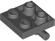 Dark Bluish Gray Plate, Modified 2 x 2 with Bar on Bottom