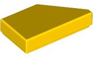 Yellow Tile, Modified 1 x 2 Wedge Left