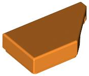 Orange Tile, Modified 1 x 2 Wedge Right
