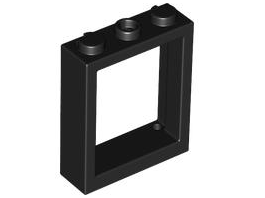 Black Window 1 x 3 x 3 Flat Front