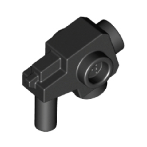 Black Minifigure, Weapon Gun, Blaster with Studs on Sides, Bottom, and Front