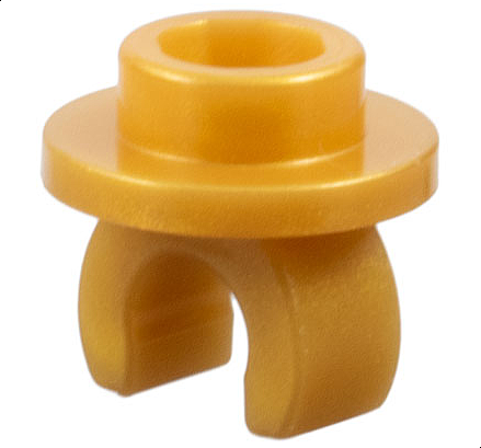 Pearl Gold Plate, Round 1 x 1 with Clip on Bottom