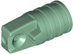 Sand Green Hinge Cylinder 1 x 2 Locking with 1 Finger and Axle Hole on Ends without Slots