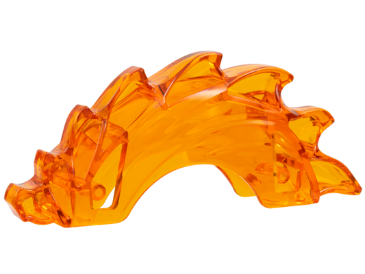 Trans-Orange Power Burst, Curved with Dragon Head and Spines