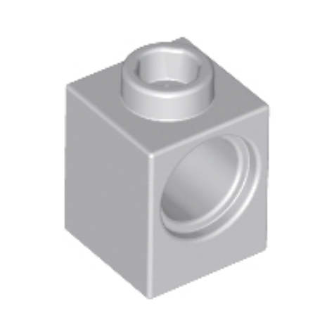 Light Bluish Gray Technic, Brick 1 x 1 with Hole