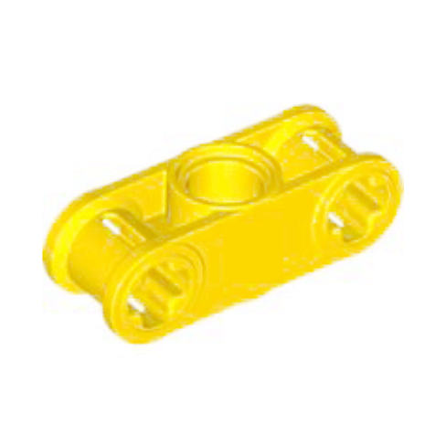 Yellow Technic, Axle and Pin Connector Perpendicular 3L with Center Pin Hole