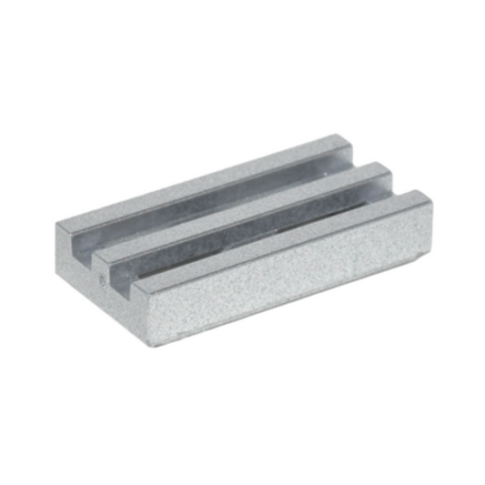 Metallic Silver Tile, Modified 1 x 2 Grille with Bottom Groove
