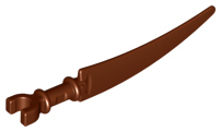 Reddish Brown Minifigure, Weapon Sword, Scythe Blade with Clip Pommel