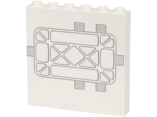 White Panel 1 x 6 x 5 with SW Tantive IV Door with Light Bluish Gray Lines and Grille Pattern