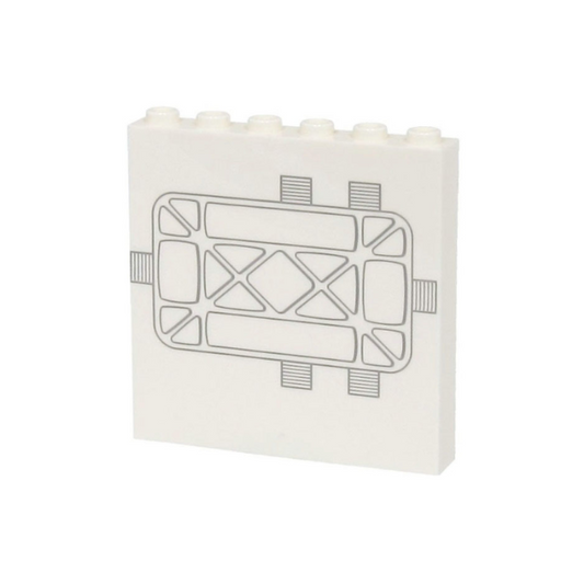 White Panel 1 x 6 x 5 with SW Tantive IV Door with Light Bluish Gray Lines and Grille Pattern