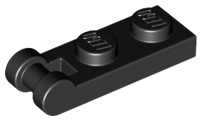 Black Plate, Modified 1 x 2 with Bar Handle on End