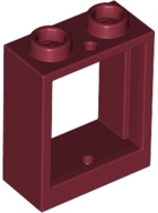 Dark Red Window 1 x 2 x 2 Flat Front