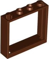 Reddish Brown Window 1 x 4 x 3 - No Shutter Tabs