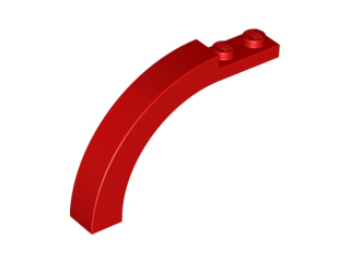 Red Arch 1 x 6 x 3 1/3 Curved Top