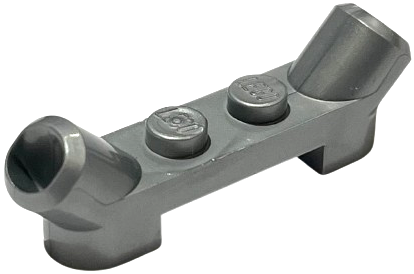 Flat Silver Plate, Modified 1 x 4 with Angled Tubes