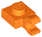 Orange Plate, Modified 1 x 1 with Open O Clip (Horizontal Grip)