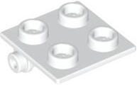 White Hinge Brick 2 x 2 Top Plate