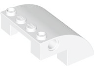 White Slope, Curved 4 x 4 x 2 with 4 Studs and Pin Holes
