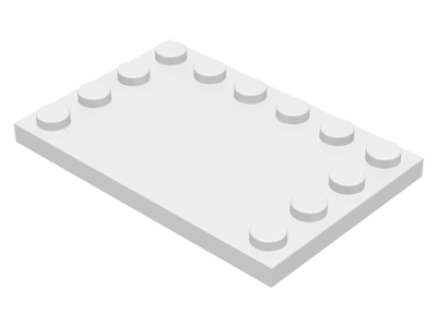 White Tile, Modified 4 x 6 with Studs on Edges