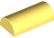 Bright Light Yellow Slope, Curved 2 x 4 Double with Groove