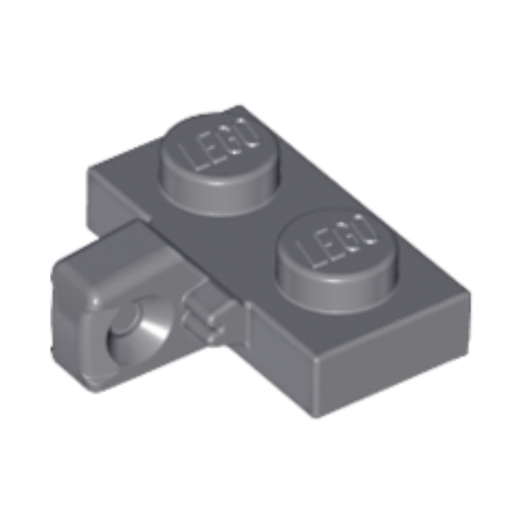 Dark Bluish Gray Hinge Plate 1 x 2 Locking with 1 Finger on Side without Bottom Groove