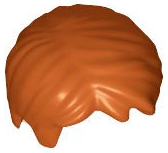 Dark Orange Minifigure, Hair Short Tousled with Side Part