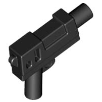 Black Minifigure, Weapon Gun, Pistol Automatic Medium Barrel