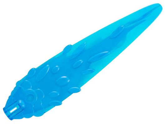 Trans-Dark Blue Flame / Vapor Trail with Ovals and Axle Hole End with Marbled Dark Azure Pattern