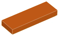 Dark Orange Tile 1 x 3