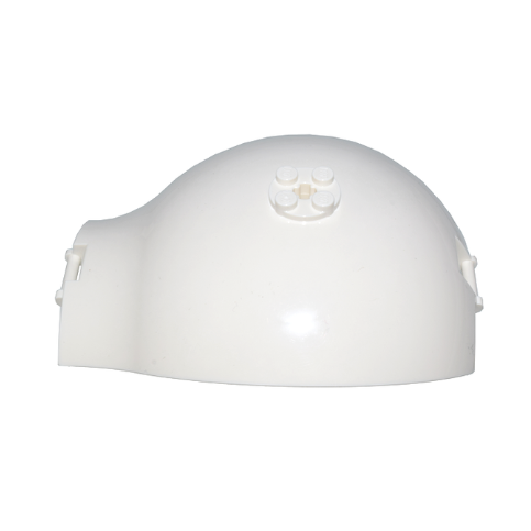White Panel 10 x 4 x 13 Curved Tapered with Bar Handle at Each End, 4 Studs On Side
