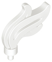 White Minifigure, Plume Feather Triple Compact / Flame / Water with Small Pin
