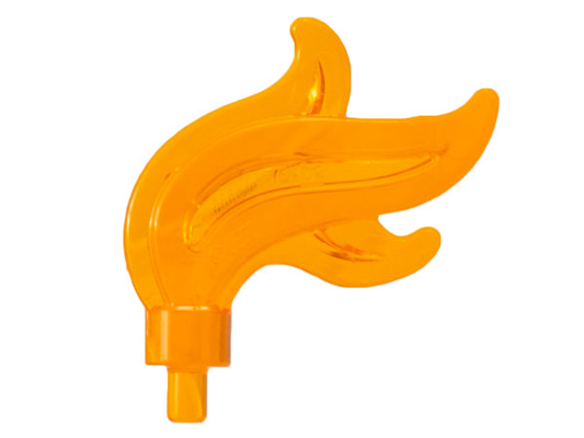 Trans-Orange Minifigure, Plume Feather Triple Compact / Flame / Water with Small Pin