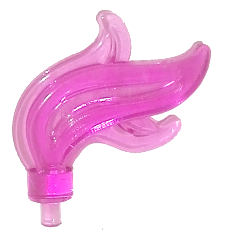 Trans-Dark Pink Minifigure, Plume Feather Triple Compact / Flame / Water with Small Pin