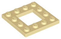 Tan Plate, Modified 4 x 4 with 2 x 2 Open Center