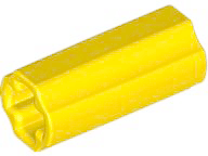 Yellow Technic, Axle Connector 2L (Smooth with x Hole + Orientation)