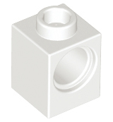 White Technic, Brick 1 x 1 with Hole