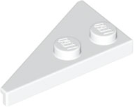 White Wedge, Plate 4 x 2 Right, Pointed